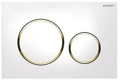 Geberit Sigma 20 Dual Flush Plate White with Gold Trim