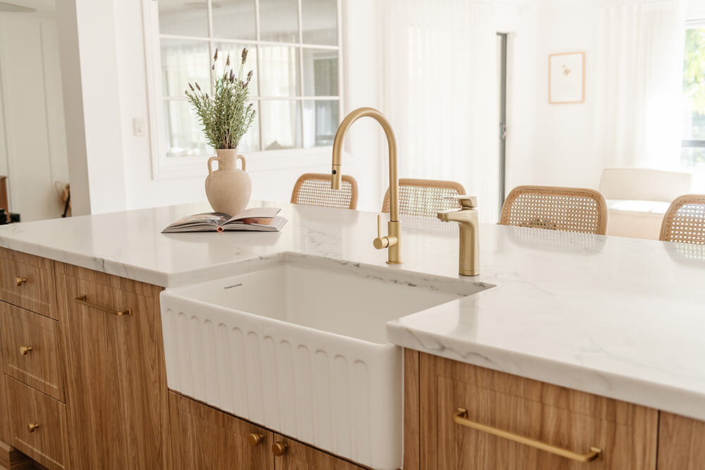 Turner Hastings Naples Pull Out Mixer Tap Brushed Brass