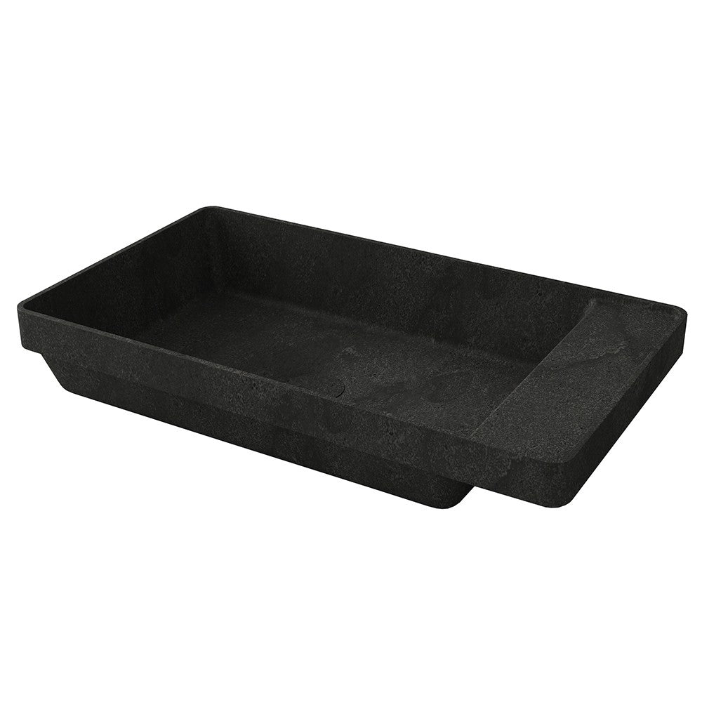 ARCISTONE Xoni Stone 650 x 350mm semi inset basin with side shelf - Pietra Grey