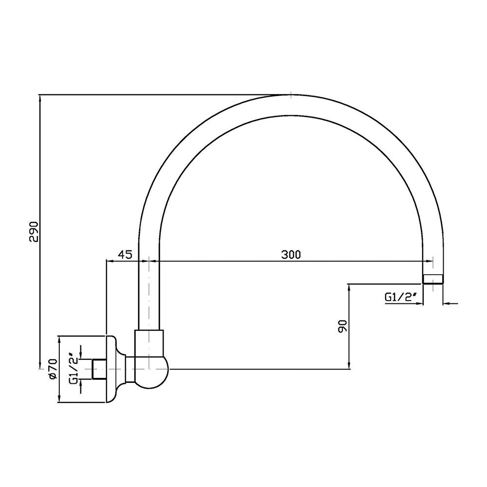 Zucchetti wall mounted high arch shower arm