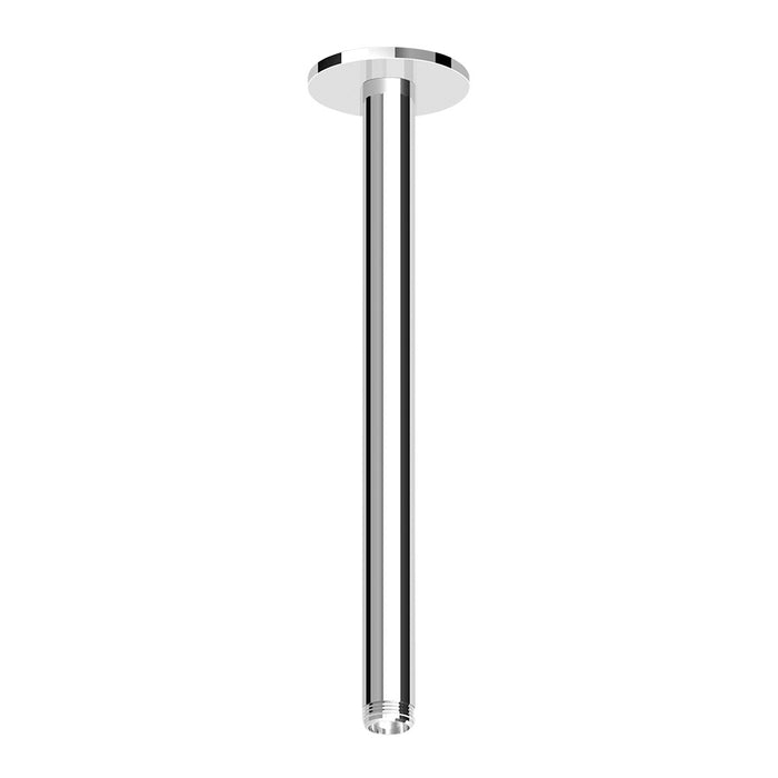 Zucchetti ceiling mounted shower arm - 300mm - round cover plate chrome