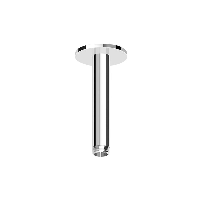 Zucchetti ceiling mounted shower arm - 130mm - round cover plate Chrome