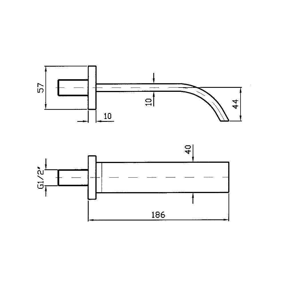 Aguablu Wall Mounted Bath Spout