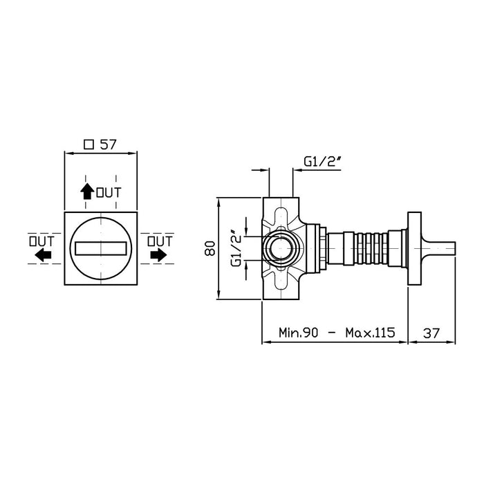 Aguablu 2/3-way diverter