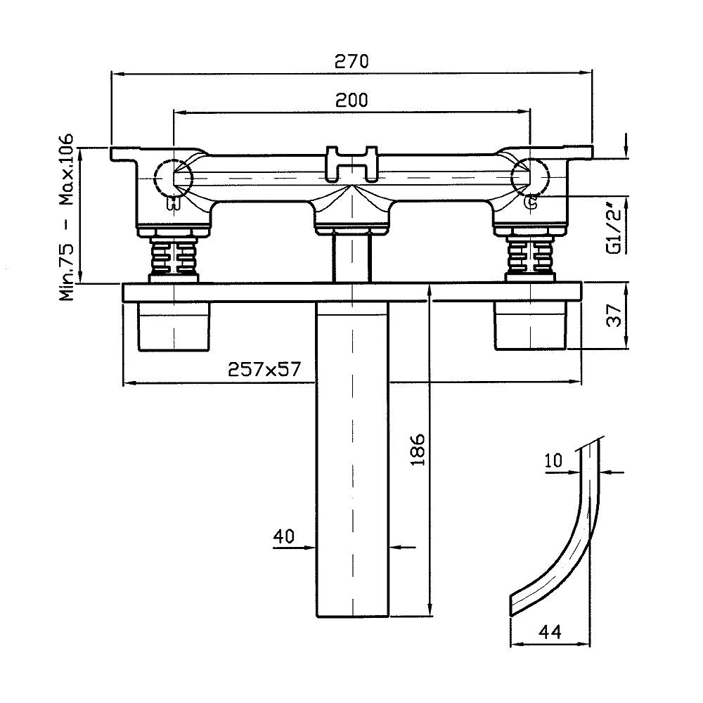 Aguablu Wall Mount Basin Set With Plate