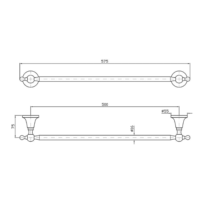 Agorà Towel Rail 50cm Chrome