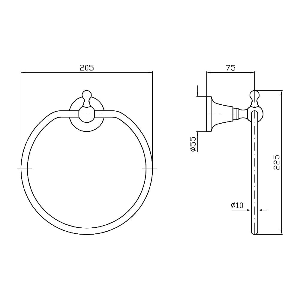 Agorà Towel Ring Chrome