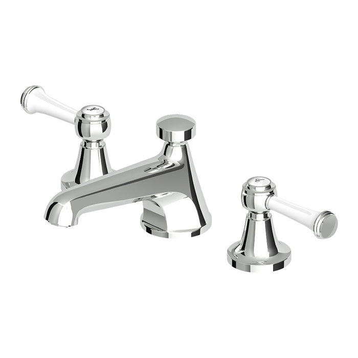 Agorà Classic Basin Set with White Ceramic Lever Handles Chrome