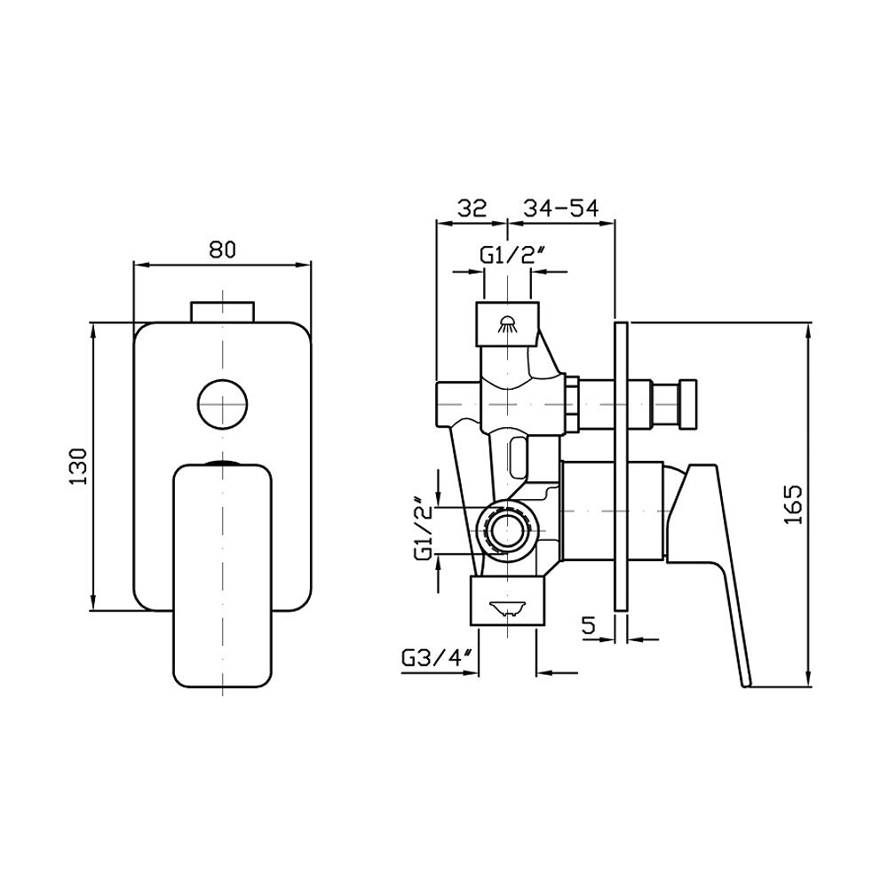 Jingle Bath/Shower Mixer With Diverter