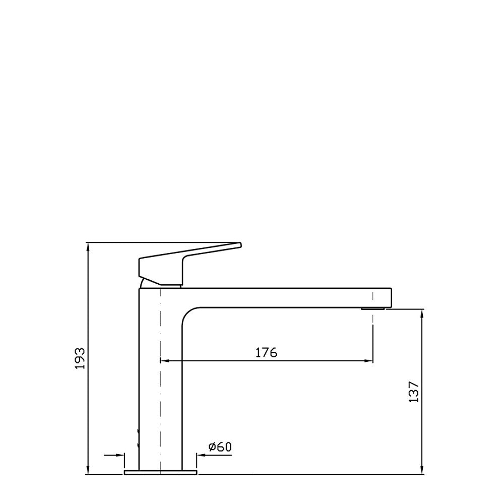 Jingle Basin Mixer With Extended Spout