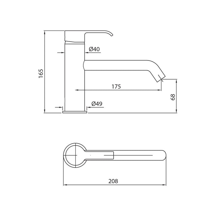 SUP Basin Mixer with extended spout chrome