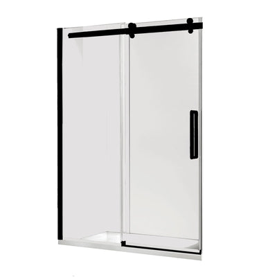 Frameless Sliding Shower Screen Front Only 1470 Black