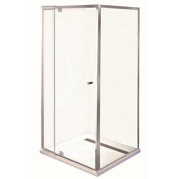 Smart Pivot Shower Screen Front & Return M61180 Silver - Designer Bathware