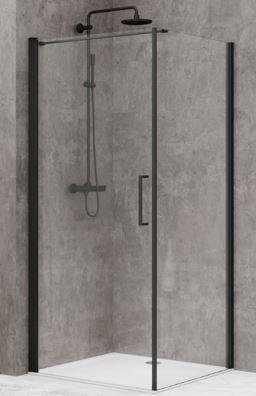 Hi Line Semi Frameless Shower Screen 890 Black