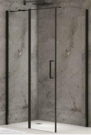 Hi Line Semi Frameless Shower Screen 1190 Black