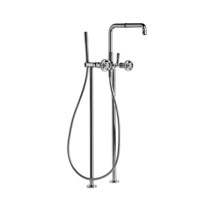 Brodware Industrica Handshower Set with Cross Handles - Designer Bathware