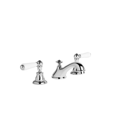 Brodware Neu England Basin Mixer with White Porcelain Lever