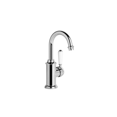 Brodware Neu England Basin Mixer with White Porcelain Lever