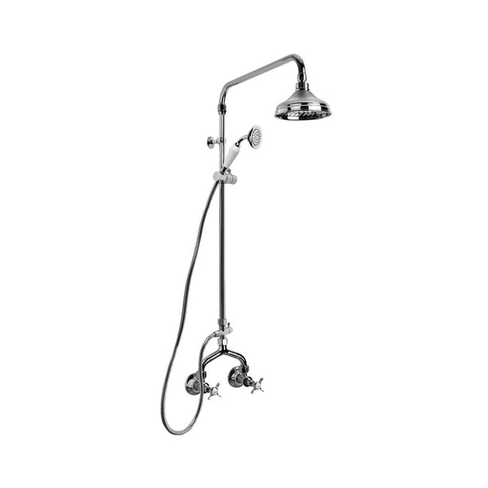 Brodware Exposed Shower Set with 150mm Rose, Handshower & Diverter with Cross Handles - Designer Bathware