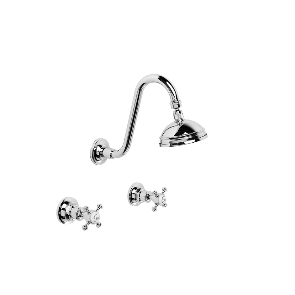 Brodware Winslow Shower Set with Cross Handles — Designer Bathware