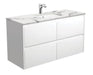 Sarah Calacatta Marble Undermount Amato Satin White Wall-Hung Vanity 1200mm - Designer Bathware