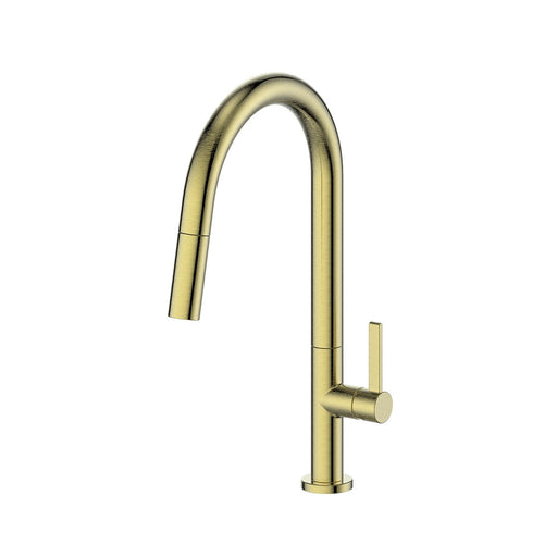 Luxe Pull Down Sink Mixer Brushed Brass