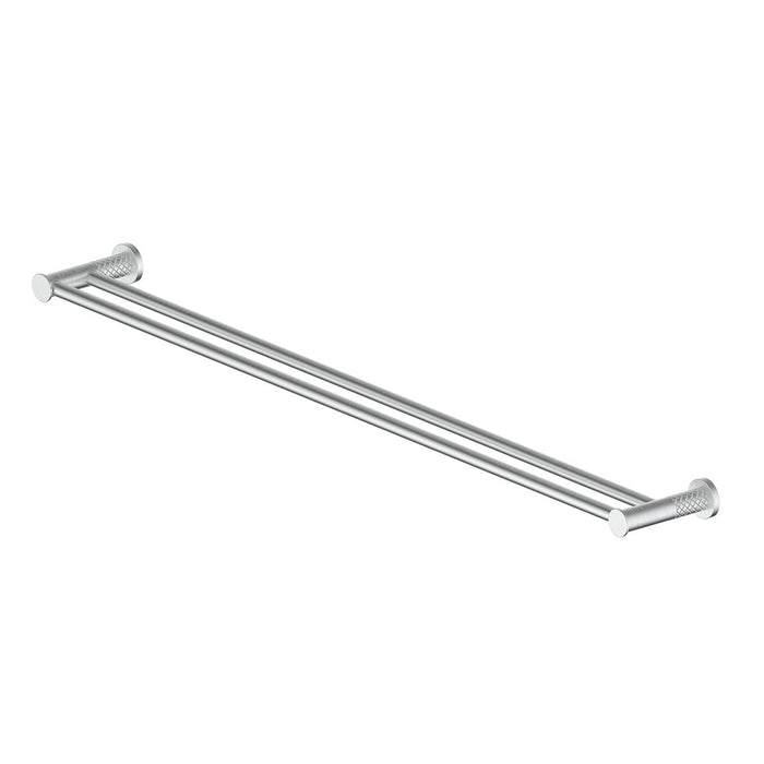 Textra Double Towel Rail Brushed Stainless