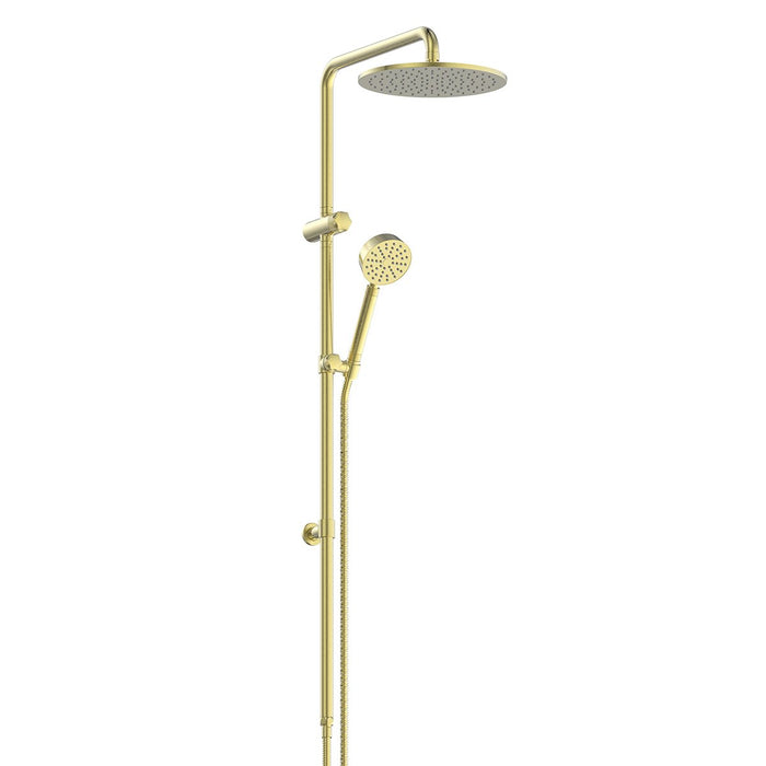 Textura Twin Rail Shower with Handheld Brushed Brass