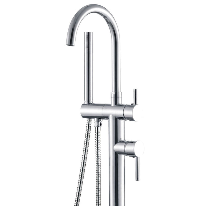Isabella Floor Mounted Mixer with Hand Shower Chrome