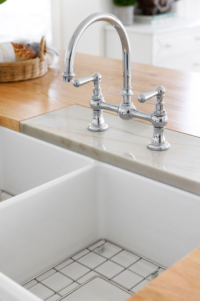 Novi 85 x 46 Fine Fireclay Gloss White Butler Sink - Designer Bathware