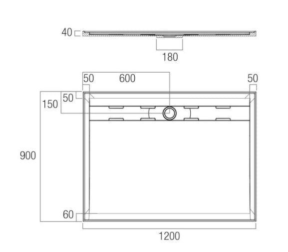 Oceano Stonelite Urban Shower Base MKII 1200 x 900 - Designer Bathware