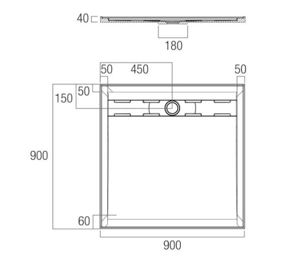Oceano Stonelite Urban Shower Base MKII 900 x 900 - Designer Bathware