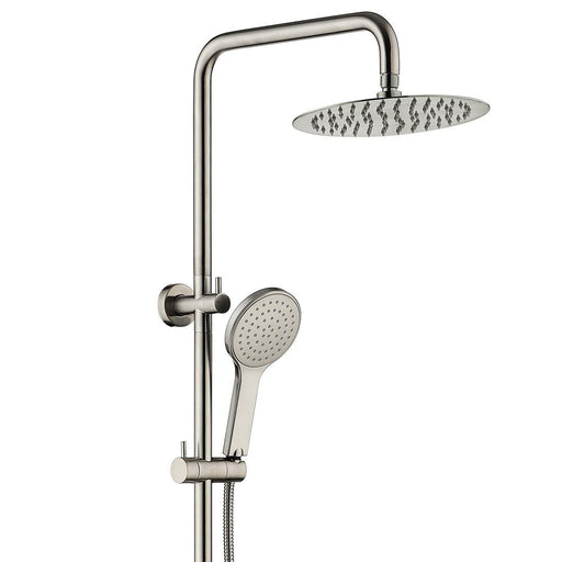 Kaya Twin Shower Rail with Handheld Brushed Nickel