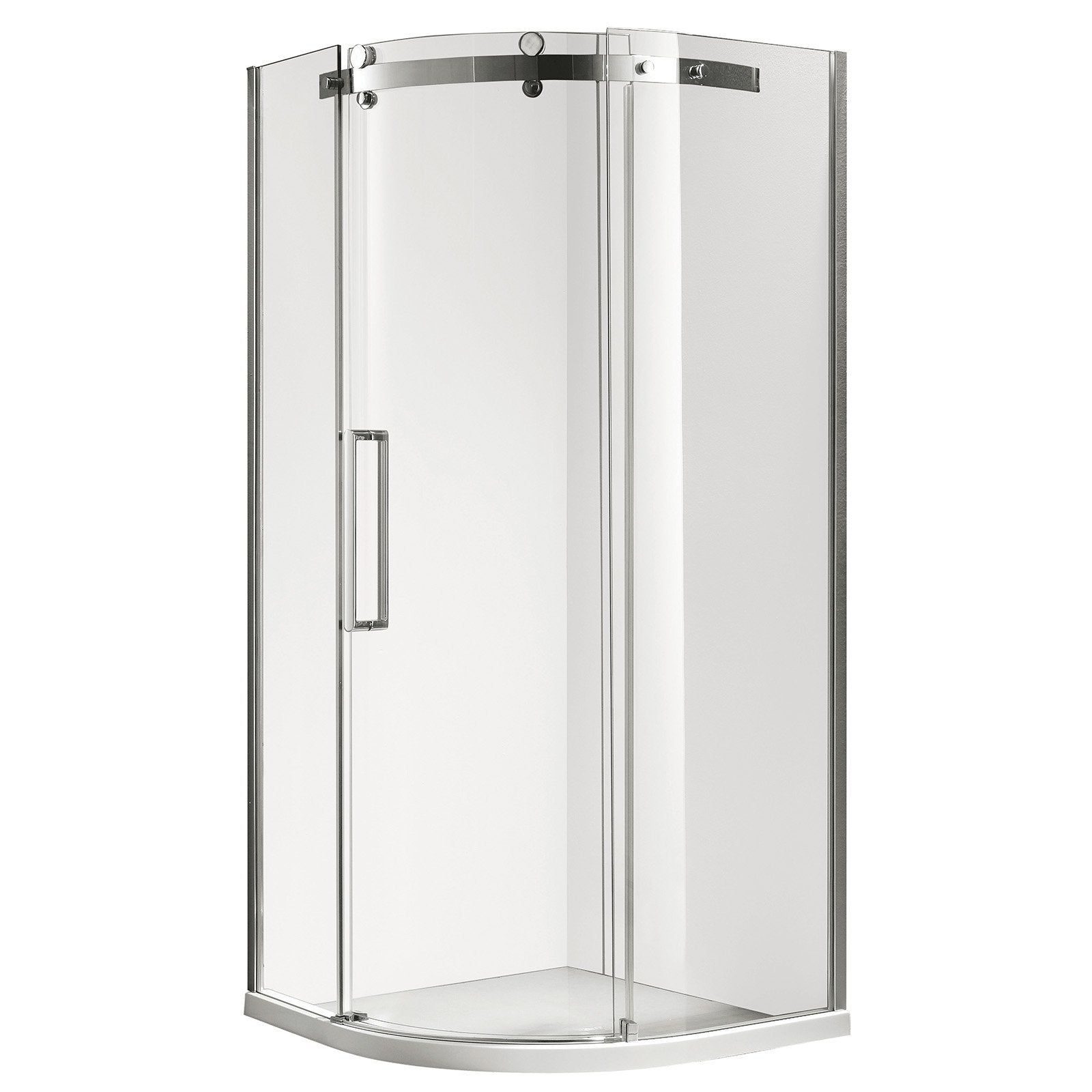 Euro Frameless Curved Shower Screen & Base Right Hand