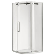 Euro Frameless Curved Shower Screen & Base Right Hand