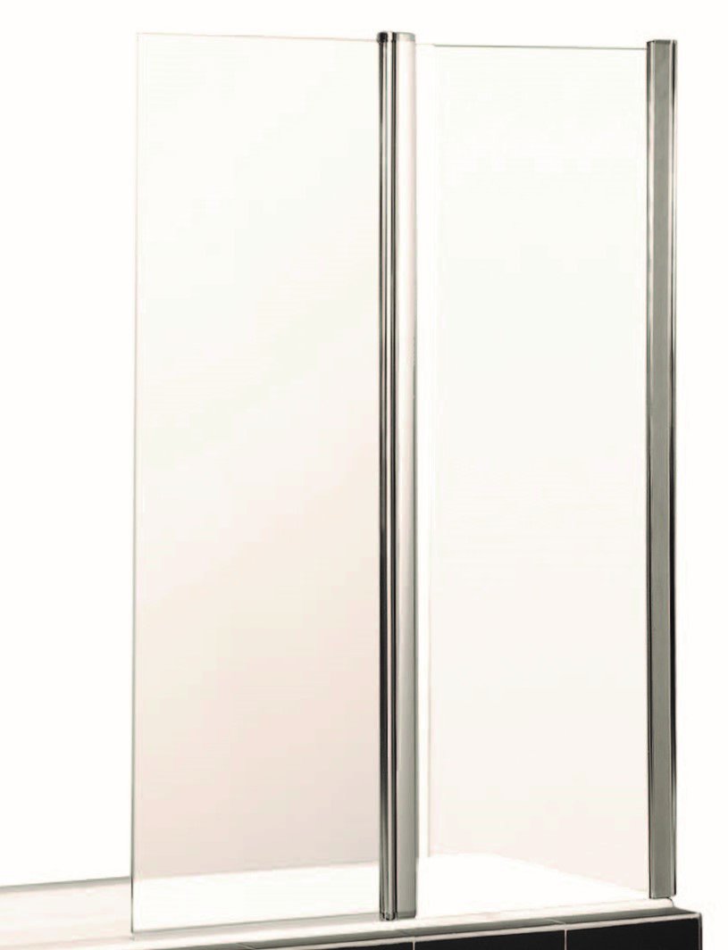 M2 Semi Frameless Fixed & Swing Bath Screen Silver