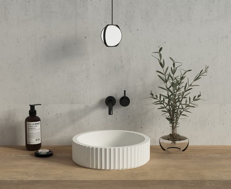 ECT Piaza Fluted Round Basin - Designer Bathware