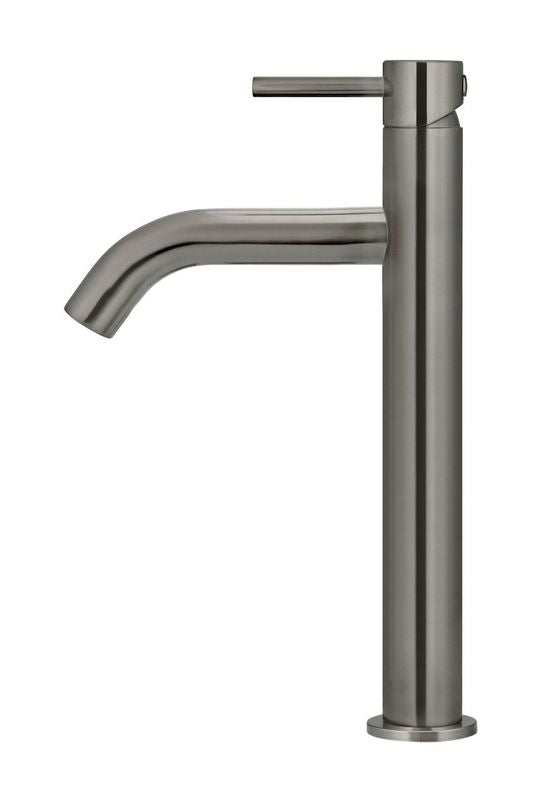 Round Tall Curved Basin Mixer - Shadow - Designer Bathware
