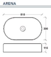 Arena Above Counter Basin - Designer Bathware