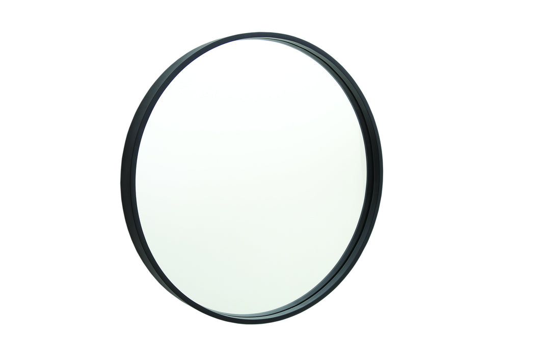 Black Framed Round Mirror 600mm