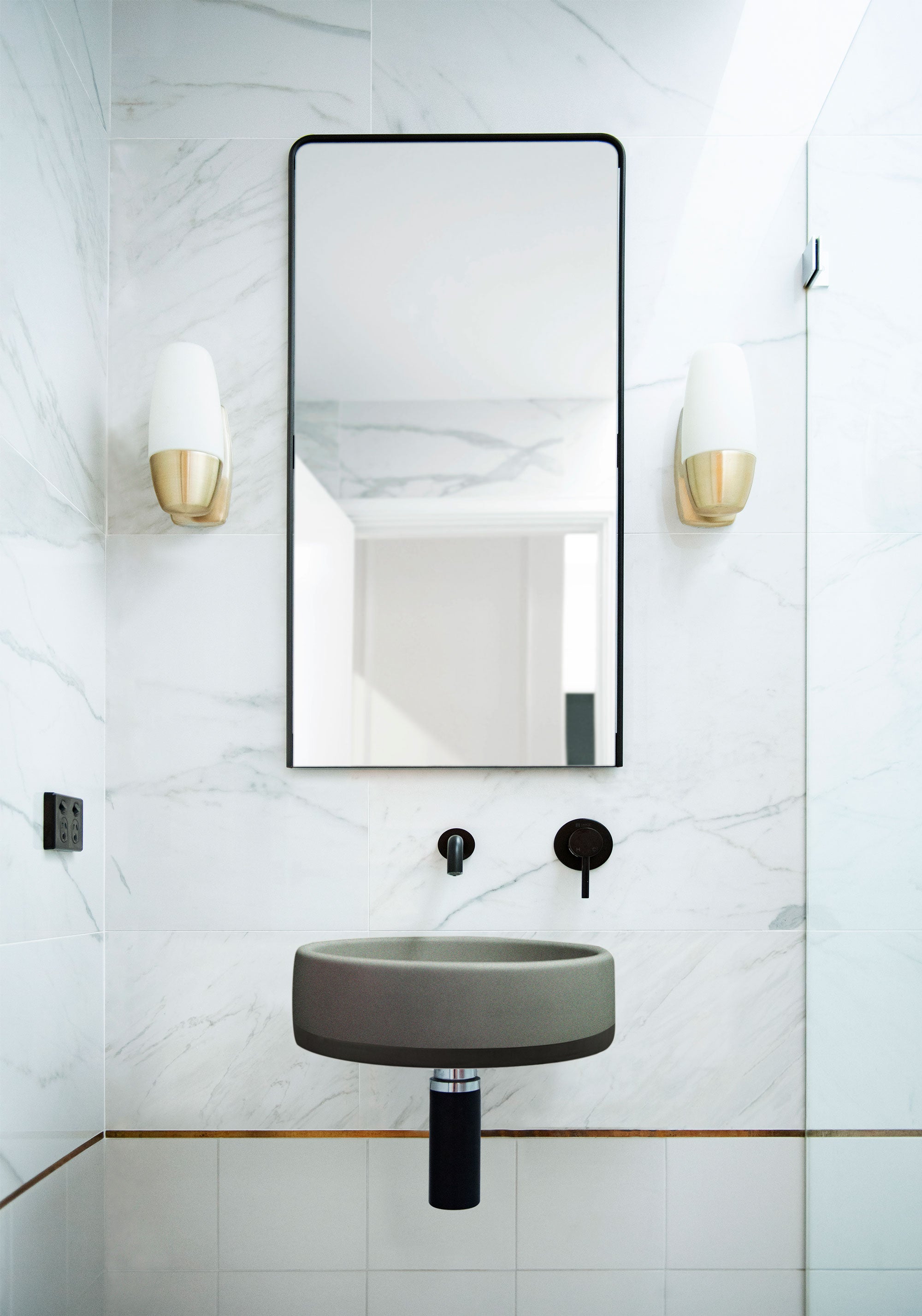Wall Hung Bowl Basin Two Tone - Designer Bathware