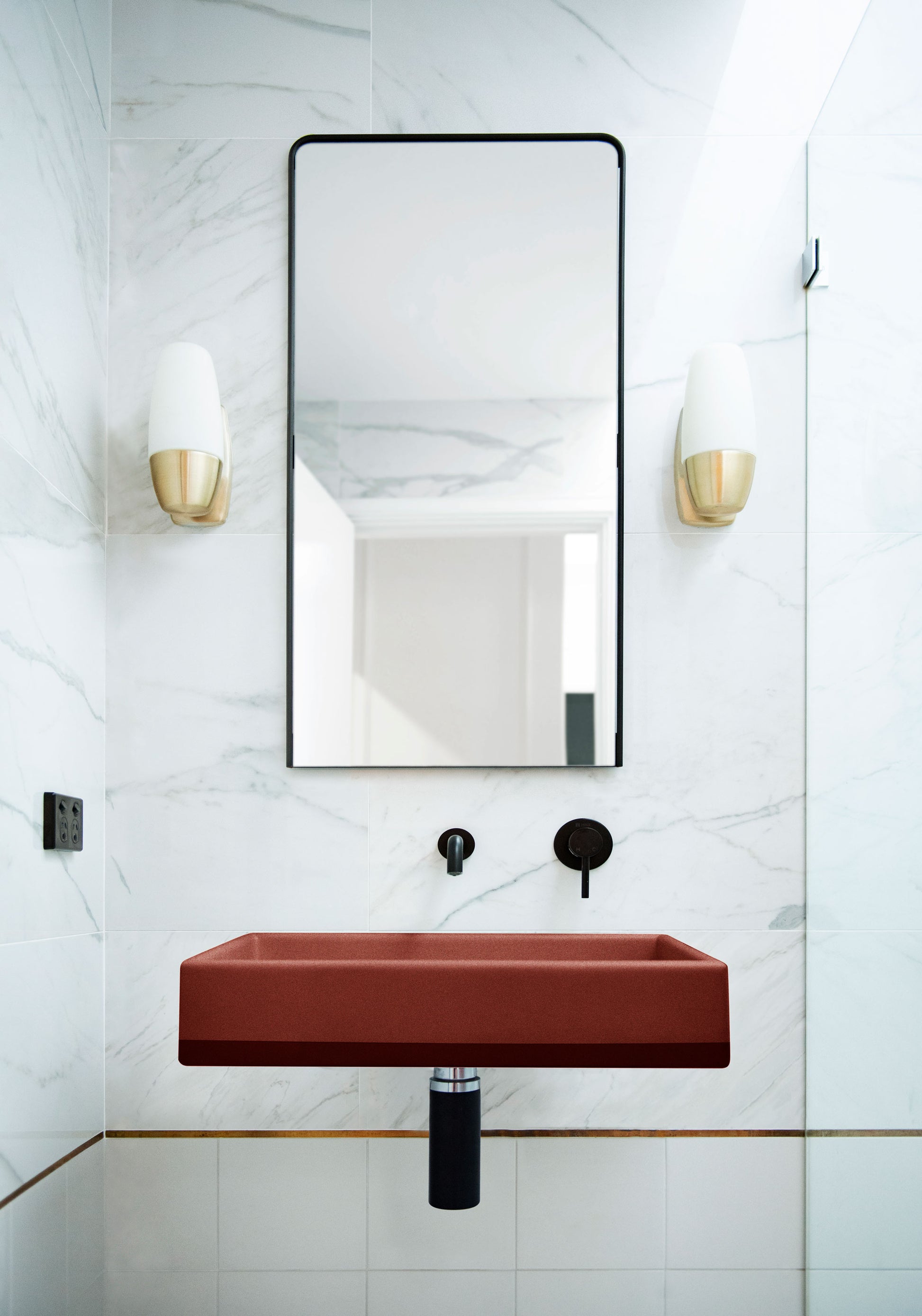 Wall Hung Cube Basin - Designer Bathware