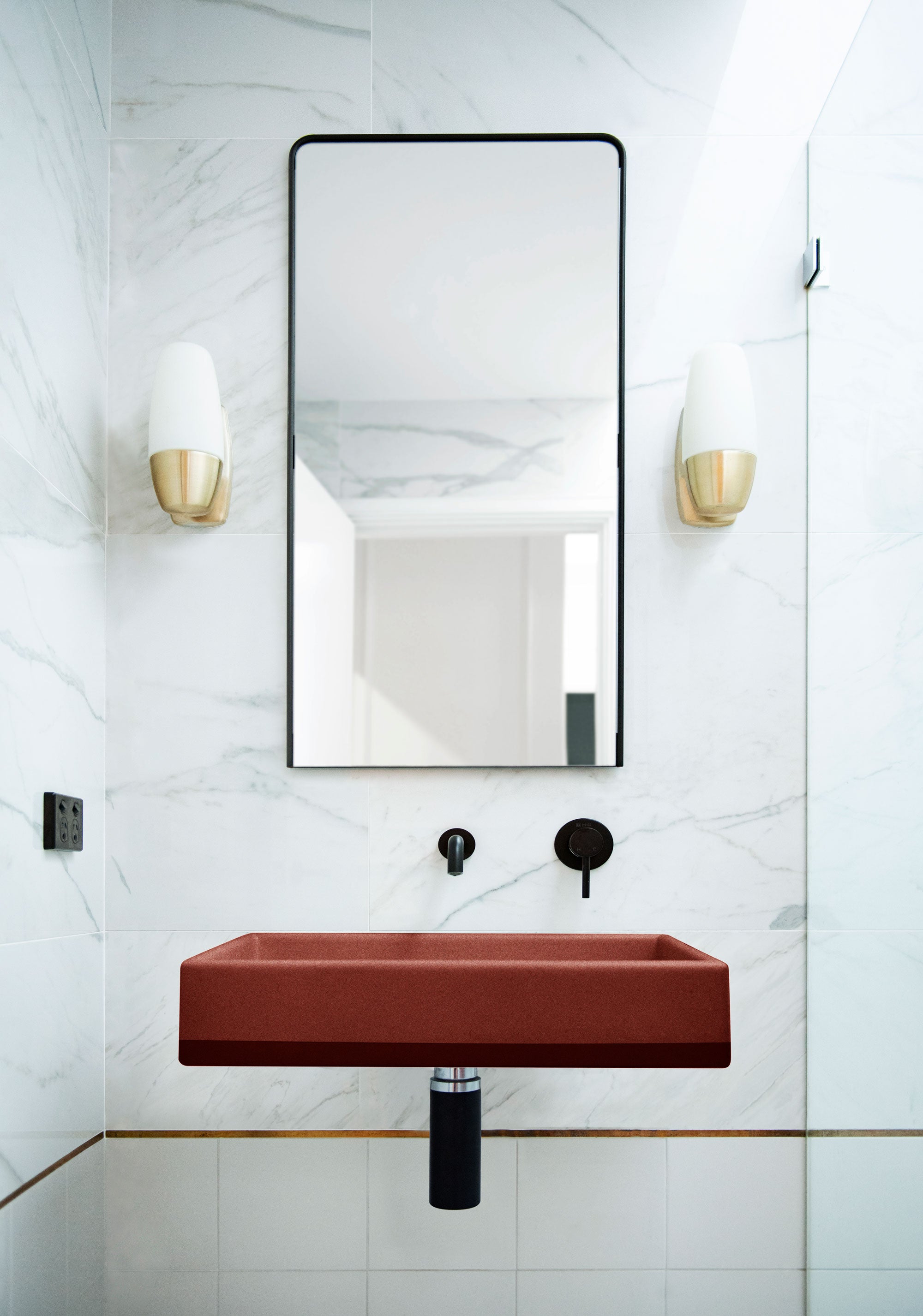 Wall Hung Cube Basin - Designer Bathware