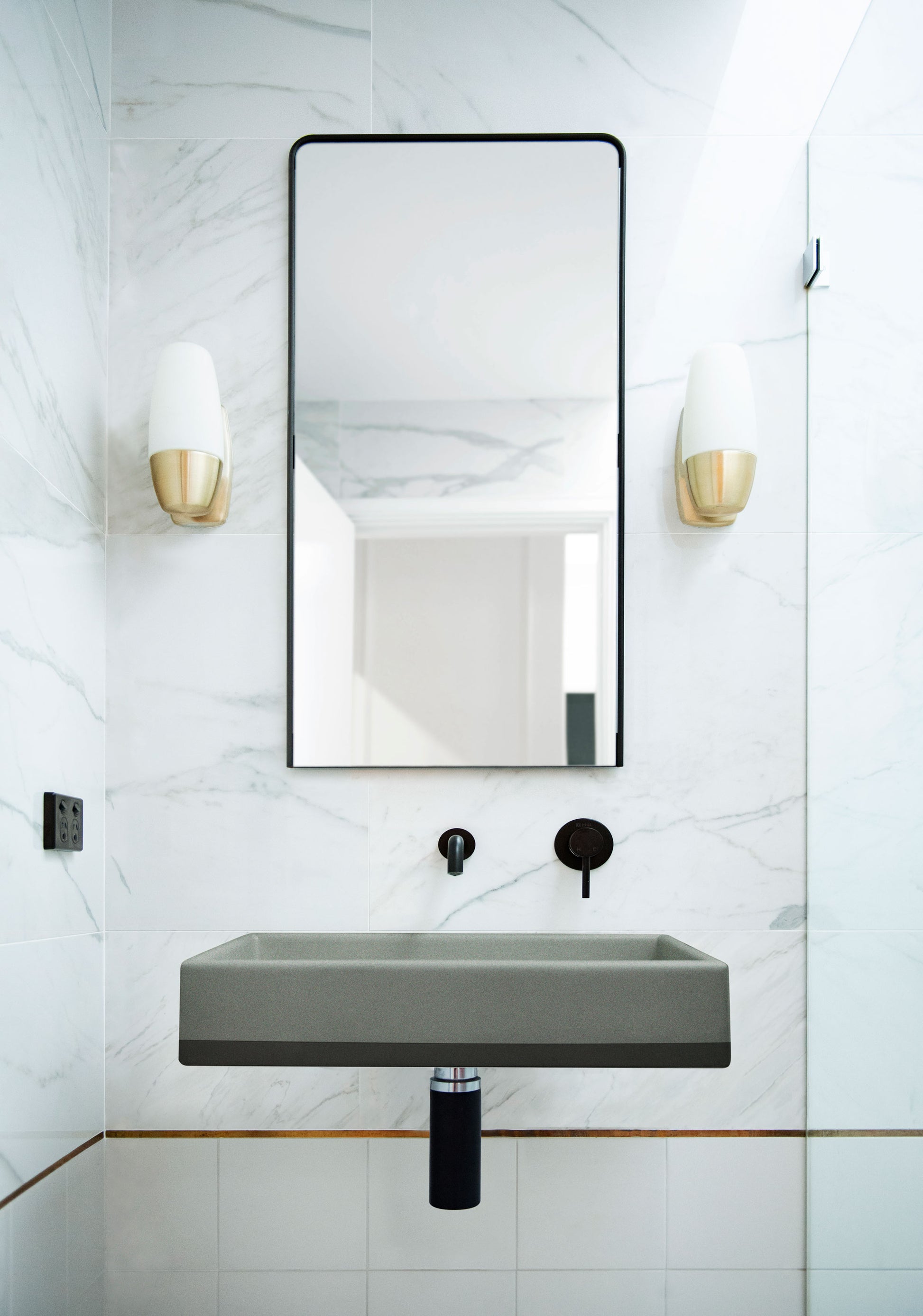 Wall Hung Box Basin Two Tone - Designer Bathware