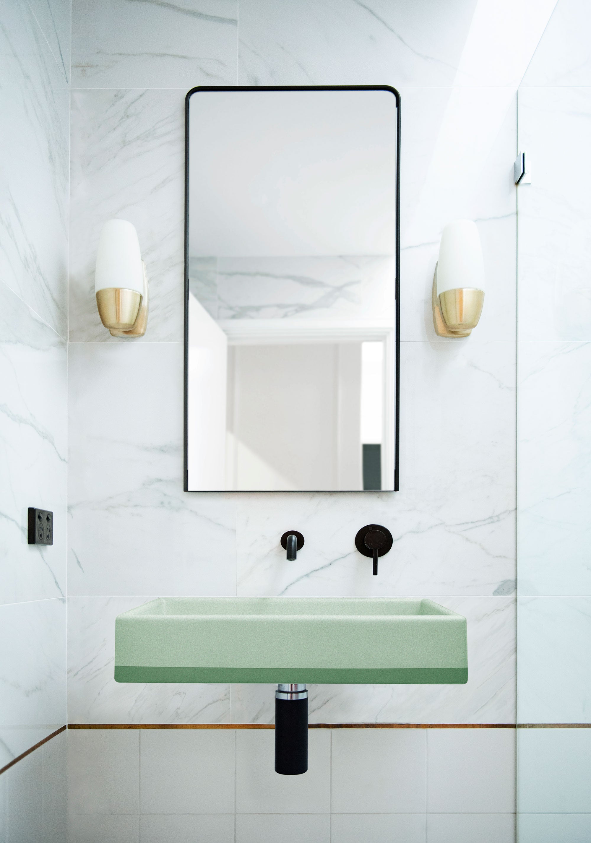 Wall Hung Box Basin Two Tone - Designer Bathware