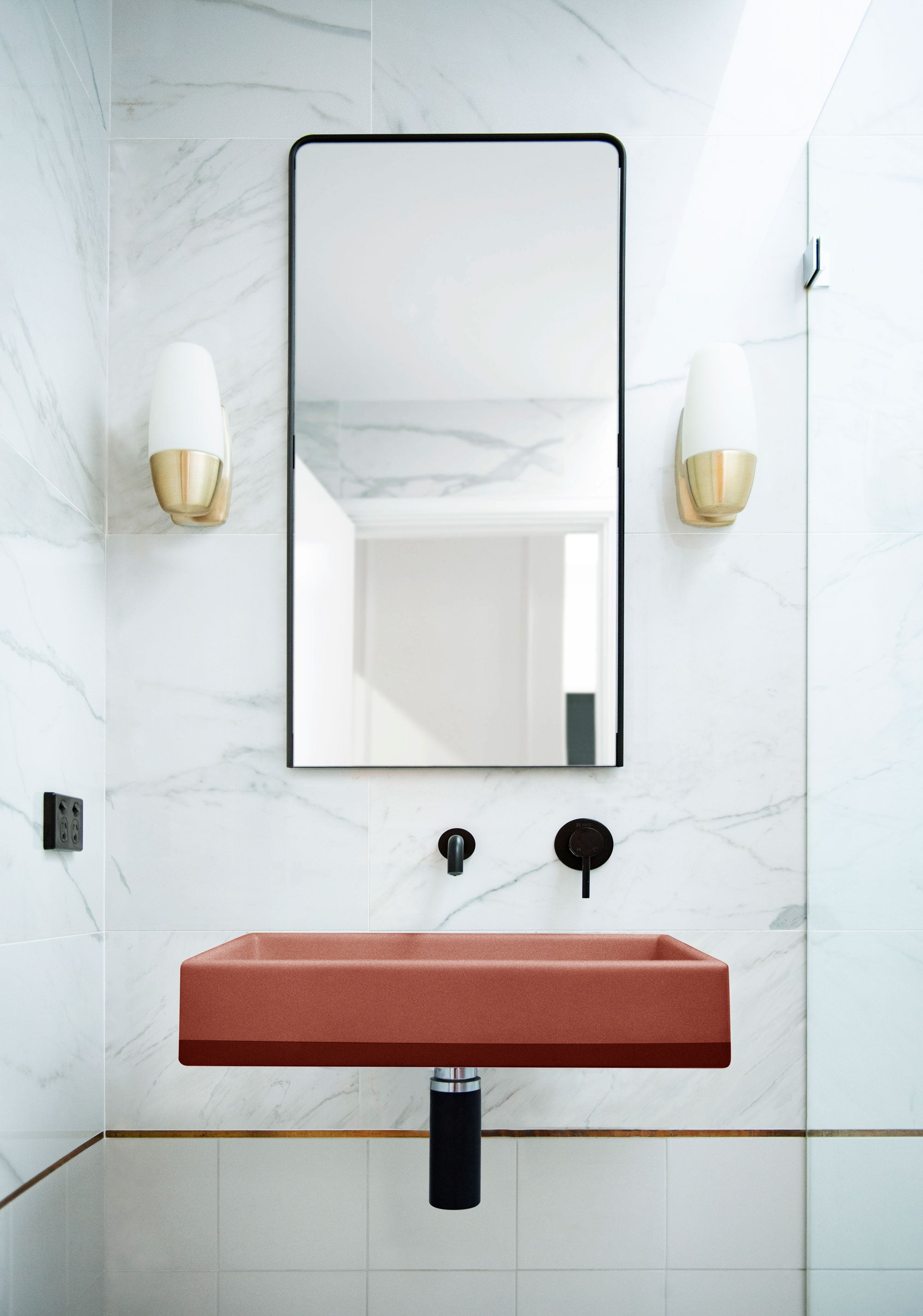 Wall Hung Cube Basin - Designer Bathware