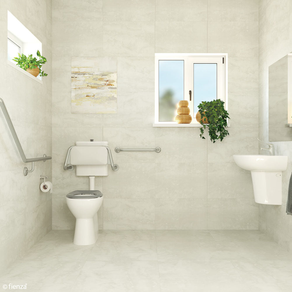 Accessible Toilet Care Kit 2 with Right-Hand 40° Rail - Designer Bathware