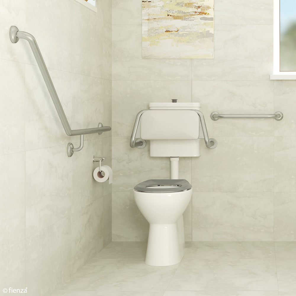 Accessible Toilet Care Kit 2 with Right-Hand 40° Rail - Designer Bathware