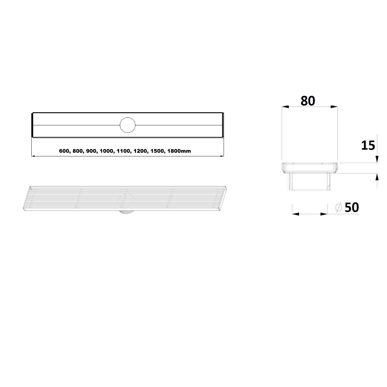 Builders Grate - CFG AU Pattern - Black - Designer Bathware