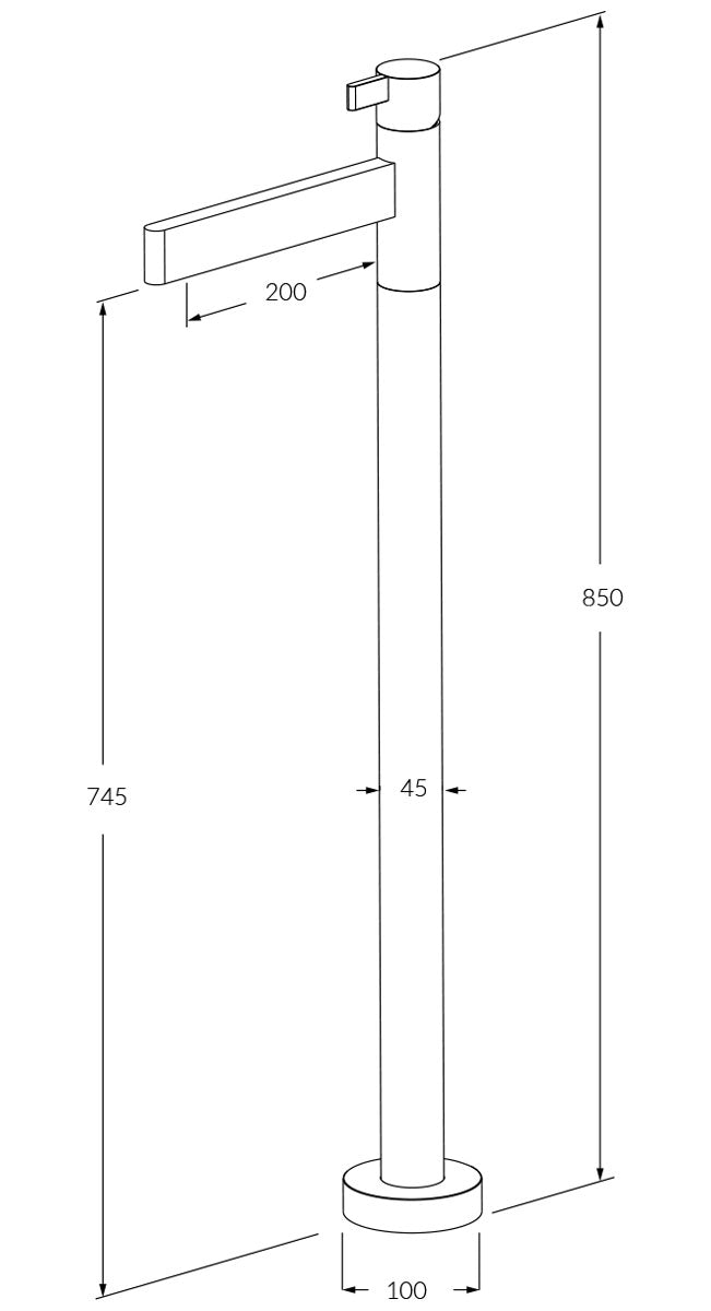 Calibre Floormount Mixer Straight - Designer Bathware